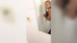 Homemade Doggy Style with Blonde College GF in McDonald Toilet