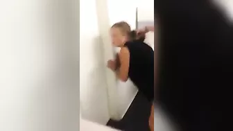 Homemade Doggy Style with Blonde College GF in McDonald Toilet