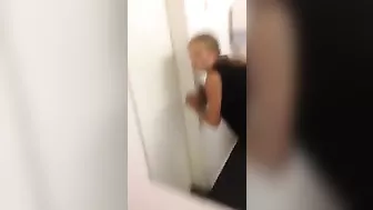Homemade Doggy Style with Blonde College GF in McDonald Toilet