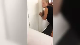 Homemade Doggy Style with Blonde College GF in McDonald Toilet