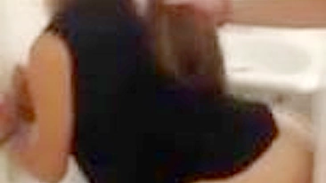 Homemade Doggy Style with Blonde College GF in McDonald Toilet