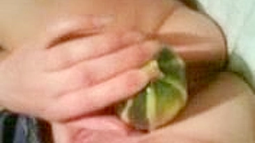 Stretching Wet Pussy with Massive Dildos in Homemade Fetish Veggie Fun