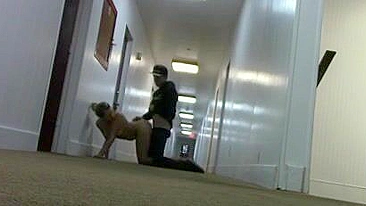 Amateur Couple Kinky Public Sex in Motel Hallway & Bedroom