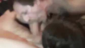 Wild Bi MILF Threesome with Hubby Cuckolding