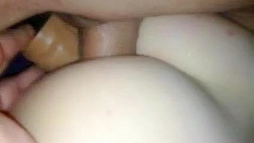 Amateur GF Double Anal DP with Ass Toys