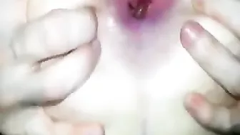 Homemade Anal Gaping Orgasm with Big Dick Pov