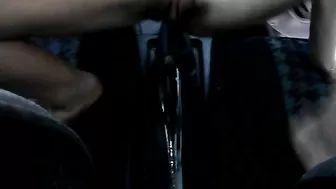 French Girl Masturbates with Stick Shift in Public Amateur Porn