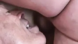 Homemade Swinging Threesome with Creamy Bisexual Cuckold Eats Wife Cum