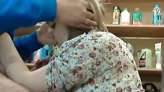 Homemade Office Blowjob with Swallowed Cum - Amateur Blonde Sucking Worker Dick