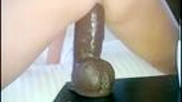 Petite Amateur Massive Squirt with Huge Homemade Dildo