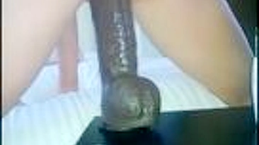Petite Amateur Massive Squirt with Huge Homemade Dildo