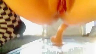 Homemade Squirting Orgasm with Dildo & Mirror - Amateur Cum Shot