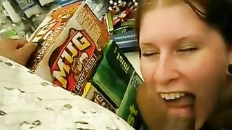 Homemade Blowjob by Wild Slut in Public with GF