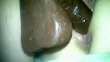 Amateur Double Penetration Homemade Sex with Fuck Machine and Cock