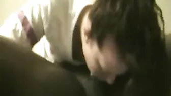 Amateur GF Deep Throat Blowjob with Big Cock in Interracial Homemade Sex