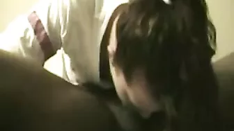 Amateur GF Deep Throat Blowjob with Big Cock in Interracial Homemade Sex