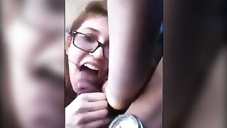 Redhead GF Sucks BJ in Car for Homemade Porn