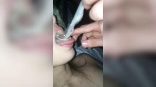 Homemade Swallowing - Amateur College Girlfriend Cums Eating