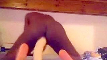 Homemade Ebony Sex with Massive Dildos & Masturbation