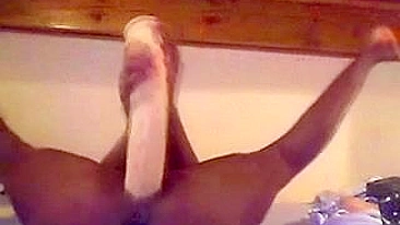Homemade Ebony Sex with Massive Dildos & Masturbation