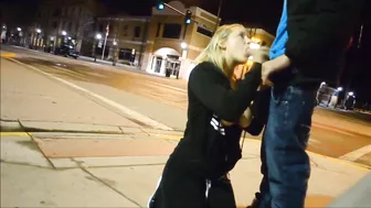 Homemade Porn Video - Teen Gives Blowjob on Street with Big Boobs and Tits