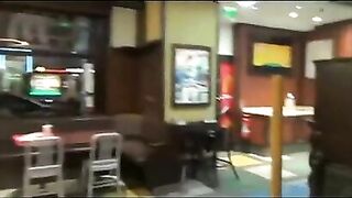 Homemade Porn Video - Naughty Blonde Gets BJ & Facial in Public Restaurant