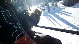Homemade Blowjob on Ski Lift with Cum in Mouth - Amateur Porn