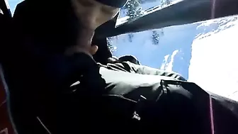 Homemade Blowjob on Ski Lift with Cum in Mouth - Amateur Porn