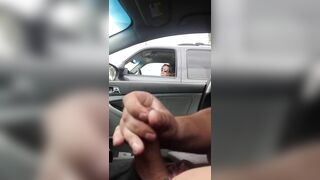 Homemade Public Flashing & Jerking Off for Cougars in Car