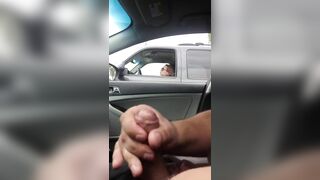 Homemade Public Flashing & Jerking Off for Cougars in Car