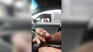 Homemade Public Flashing & Jerking Off for Cougars in Car