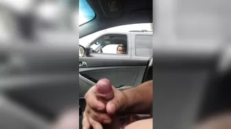 Homemade Public Flashing & Jerking Off for Cougars in Car
