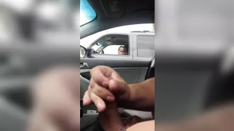 Homemade Public Flashing & Jerking Off for Cougars in Car