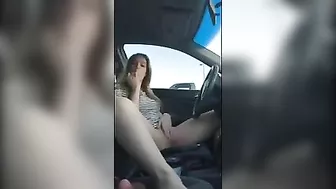 Homemade Blonde Amateur Masturbates with Dildo in Public Sex Toy Fun