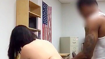 Asian Amateur Gets Banged by Big Black Cock in Homemade Office Sex