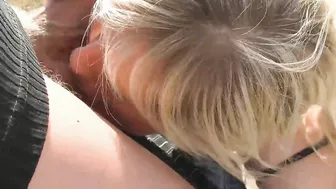 Blonde GF Does Anal & Swallows on Beach in Public