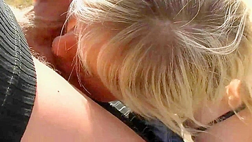 Blonde GF Does Anal & Swallows on Beach in Public