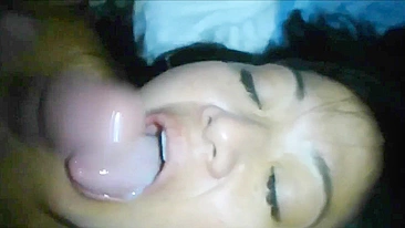 Amateur Asian Girl Homemade Anal Play with Dildo, Blowjob, Cum Swallow