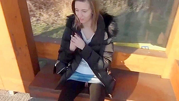 Homemade German Public Bus Stop Anal & Facial Amateur Sex