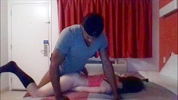 Amateur Brunette Submissive Gets Rough Homemade Interracial Doggy Sex with BBC Worship