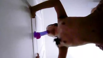 Amateur Asian Girlfriend Homemade Threesome with Dildos, Moaning Skinny Small Tits