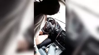 Homemade Car Sex with Brunette Cowgirl Riding Cock