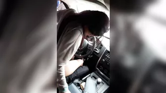 Homemade Car Sex with Brunette Cowgirl Riding Cock