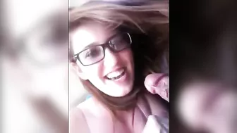 Homemade Car Blowjob with Cum Swallowed by Amateur Girlfriend