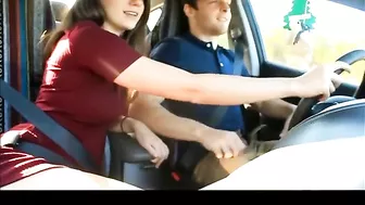 Homemade Blowjob on the Road to Cali Beach with Brunette GF