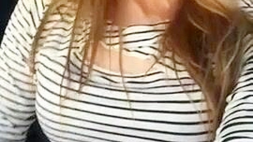 Blonde Exhibitionist Masturbates in Public with Fingers & Panties