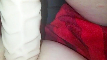 Homemade Bisexual Wife Pegs Hubby with Dildo in Amateur Anal Fisting