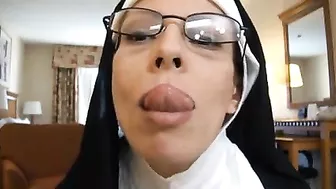 Homemade MILF Swallows Cum in Amateur Halloween Cosplay Blowjob