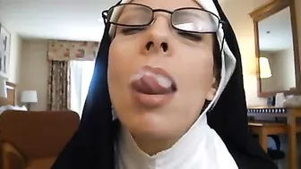 Homemade MILF Swallows Cum in Amateur Halloween Cosplay Blowjob