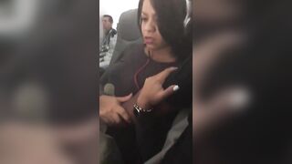 Homemade Finger Fun with Amateur Ebony Girl on Airplane